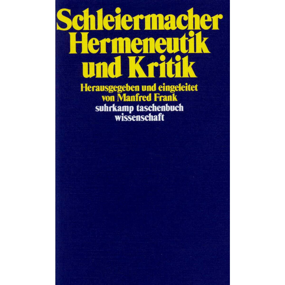 Hermeneutik und Kritik von Suhrkamp Verlag AG